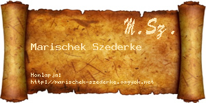 Marischek Szederke névjegykártya